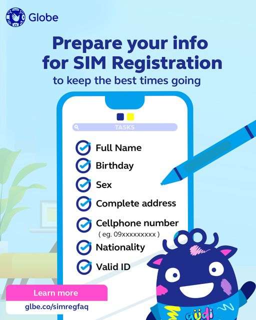 Check List Globe SIM Registration