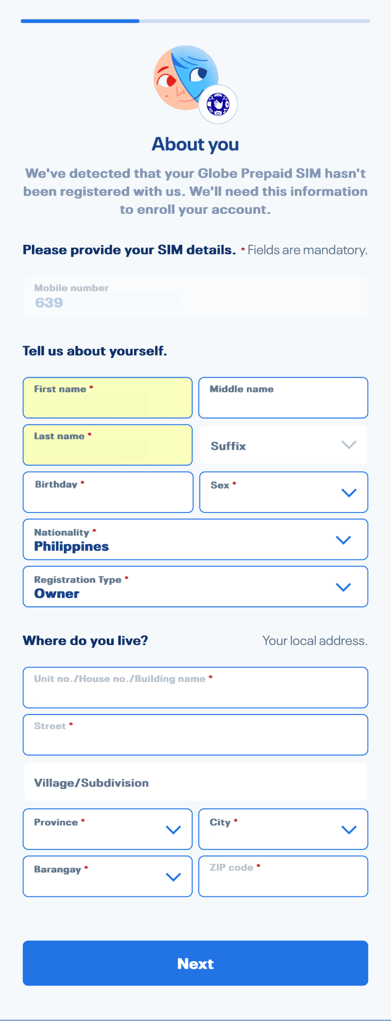 Globe Registration Form